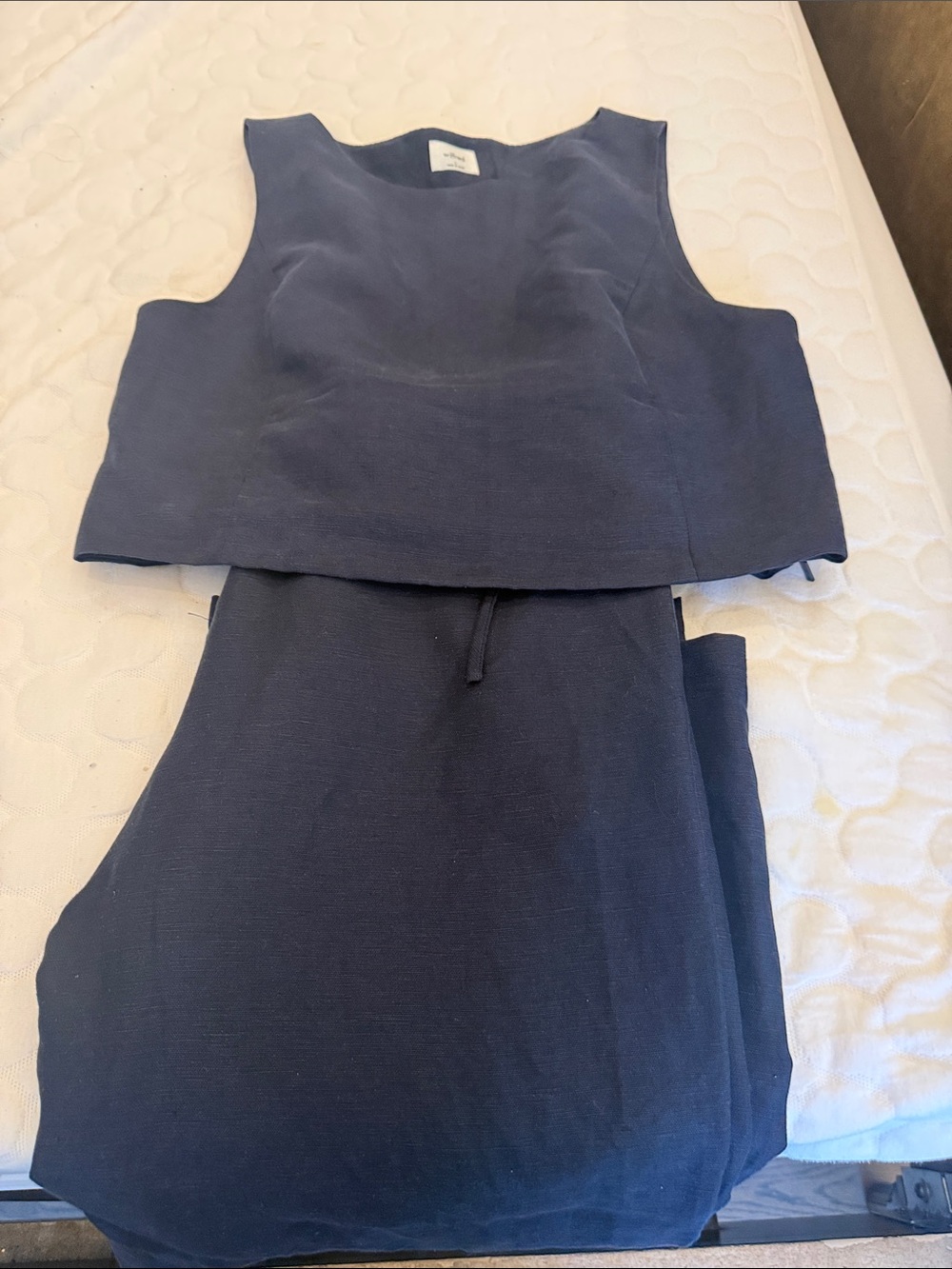 Aritzia Navy Wide-Leg Jumpsuit Two-Piece Set